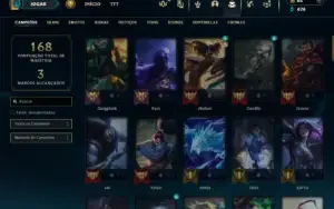 Diamante 4 com 80 Champs e 52 Skins + 7 Vitoriosas