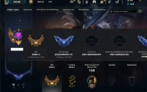 Diamante 4 com 80 Champs e 52 Skins + 7 Vitoriosas