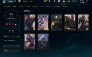 Diamante 4 com 80 Champs e 52 Skins + 7 Vitoriosas
