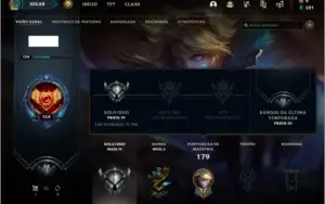 Conta prata 4 com 125 skins e 74 champs