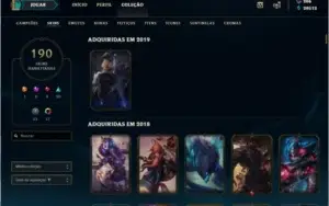 Conta Mestre - 190 skins - Pulsefire ezreal