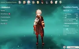 Conta genshin impact AR-07 Ganyu Kazuha Jean