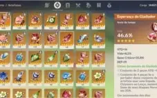 Genshin Impact Conta AR 42/43  Diluc + Venti + Artefatos 5*