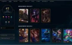 CONTA OURO 1 - 122 CAMPEÕES - 42 SKINS