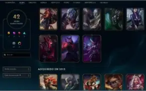 CONTA OURO 1 - 122 CAMPEÕES - 42 SKINS