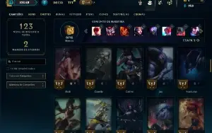 Unranked com 70 Champs e 38 Skins ( JG / TOP / MID )