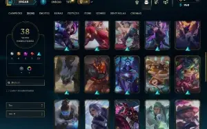 Unranked com 70 Champs e 38 Skins ( JG / TOP / MID )