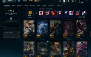Unranked com 70 Champs e 38 Skins ( JG / TOP / MID )