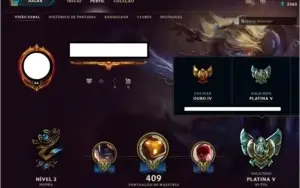 CONTA LEAGUE OF LEGENDS PLATINA 5 - 105 SKINS - ALL CAMPEÕES