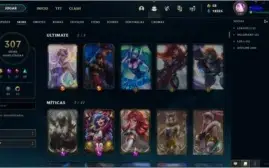 Conta League of legends lvl 195 platina IV com 307 skins