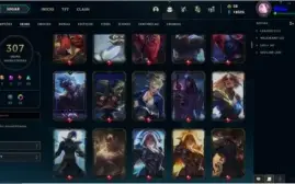 Conta League of legends lvl 195 platina IV com 307 skins