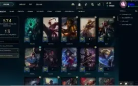 Conta League of legends lvl 195 platina IV com 307 skins