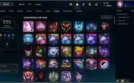 Conta League of legends lvl 195 platina IV com 307 skins