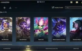 MAIN SUPORTE: DIAMANTE IV + 23 SKINS + 43 CAMPEÕES