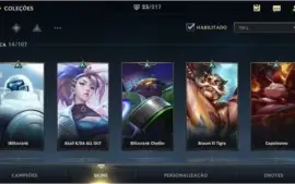 MAIN SUPORTE: DIAMANTE IV + 23 SKINS + 43 CAMPEÕES