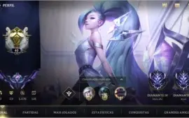 MAIN SUPORTE: DIAMANTE IV + 23 SKINS + 43 CAMPEÕES