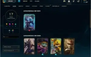 Conta unranked com 48 skins e 91 champs
