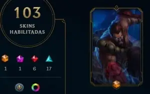 ACC de LOL 103 SKIN 83 CHAMP 46 EMOTE BARATISSIMO