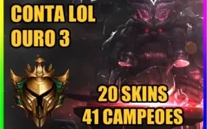 CONTA LOL 🌟 OURO 3 🌟 20 SKINS 🌟 40 CAMPEOES
