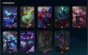 CONTA LOL 87 SKINS 9 LENDARIAS E DIVERSOS CHAMPS.