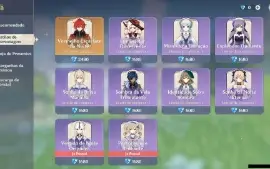 GENSHIN IMPACT - AR55, 7 Personagem T5 e 5 Armas T5