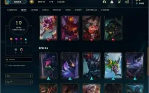 Conta prata 4 com 19 skins e 37 champs