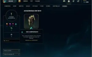 Conta prata 4 com 19 skins e 37 champs
