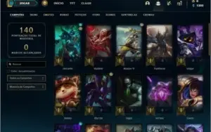 Conta prata 4 com 19 skins e 37 champs