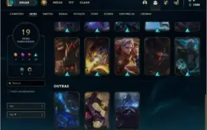 Conta prata 4 com 19 skins e 37 champs