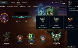 Conta platina com todos campeoes e 201 skins.