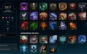 CONTA LOL 284 SKINS ALGUMAS COM MOLDURA E ICONES RAROS