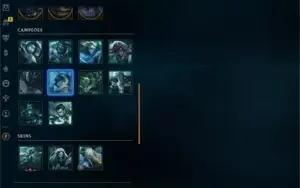 CONTA LOL 284 SKINS ALGUMAS COM MOLDURA E ICONES RAROS