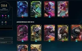 CONTA LOL 284 SKINS ALGUMAS COM MOLDURA E ICONES RAROS