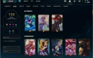 Conta Unranked com 87 Champs e 120 Skins (3 Ultimates)