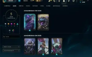 Diamante 1 com 31 Champs e 5 Skins + 5 Fragmentos