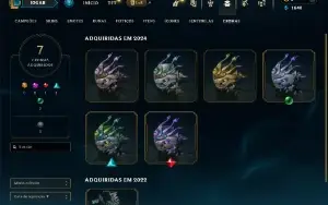 Diamante 1 com 31 Champs e 5 Skins + 5 Fragmentos