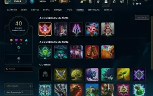 Diamante 1 com 31 Champs e 5 Skins + 5 Fragmentos
