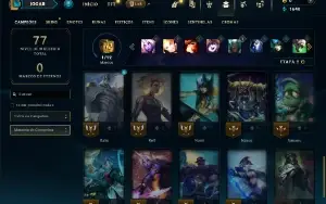 Diamante 1 com 31 Champs e 5 Skins + 5 Fragmentos