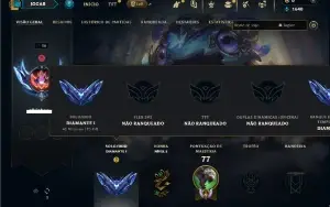 Diamante 1 com 31 Champs e 5 Skins + 5 Fragmentos