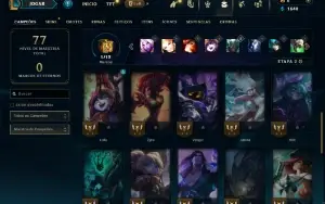 Diamante 1 com 31 Champs e 5 Skins + 5 Fragmentos