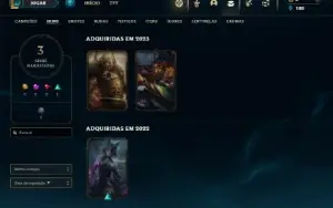 Unranked com 31 Champs e 3 Skins