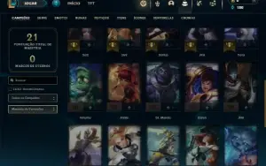 Unranked com 31 Champs e 3 Skins