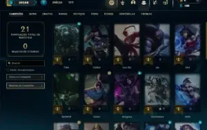 Unranked com 31 Champs e 3 Skins