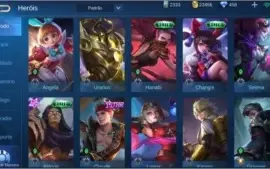 Vendo conta Mobile Legends com 50 Heroe +44 skins + 450 Dima