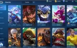 Vendo conta Mobile Legends com 50 Heroe +44 skins + 450 Dima