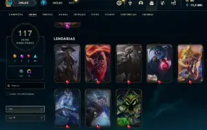 Conta lol lv351 Esmeralda IV 117skins