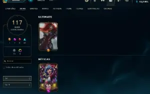 Conta lol lv351 Esmeralda IV 117skins