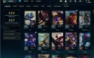 Conta prata 2 com TODOS os champs e 121 Skins + 7 Vitoriosas