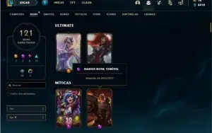 Conta prata 2 com TODOS os champs e 121 Skins + 7 Vitoriosas