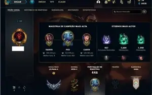 Conta prata 2 com TODOS os champs e 121 Skins + 7 Vitoriosas